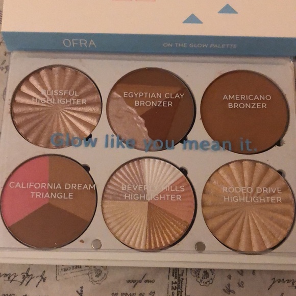 OFRA On The Glow 6 Pan Highlighting & Bronzer Palette 60g NIB - Picture 3 of 11